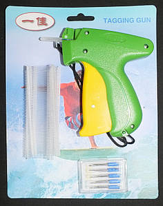 Голчастий пістолет "YI JIA" для кріплення бірок з 5 запасними голками + биркотримачі 25 мм.