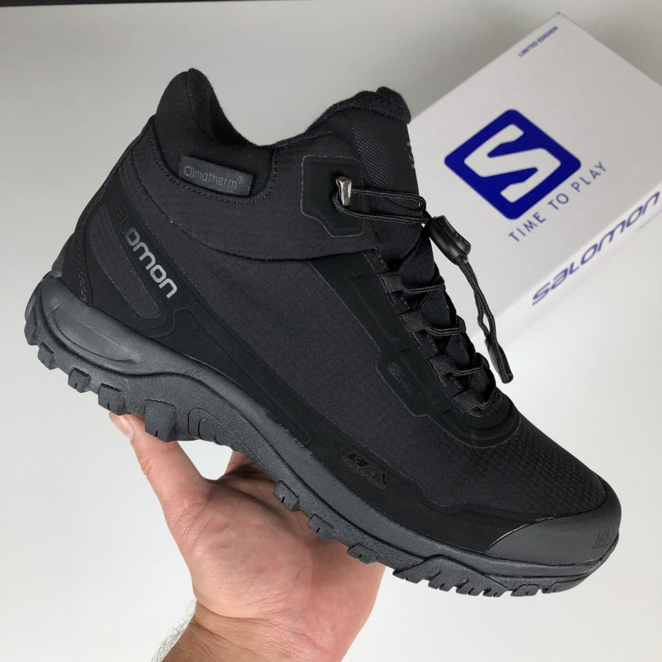 Чоловічі зимові кросівки Salomon Shelter CS стильні високі чорні