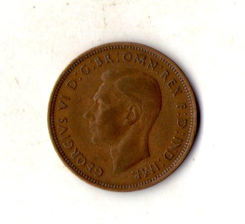 Велика Британія Король Георг VI ½ пенні, 1943 рік №1854