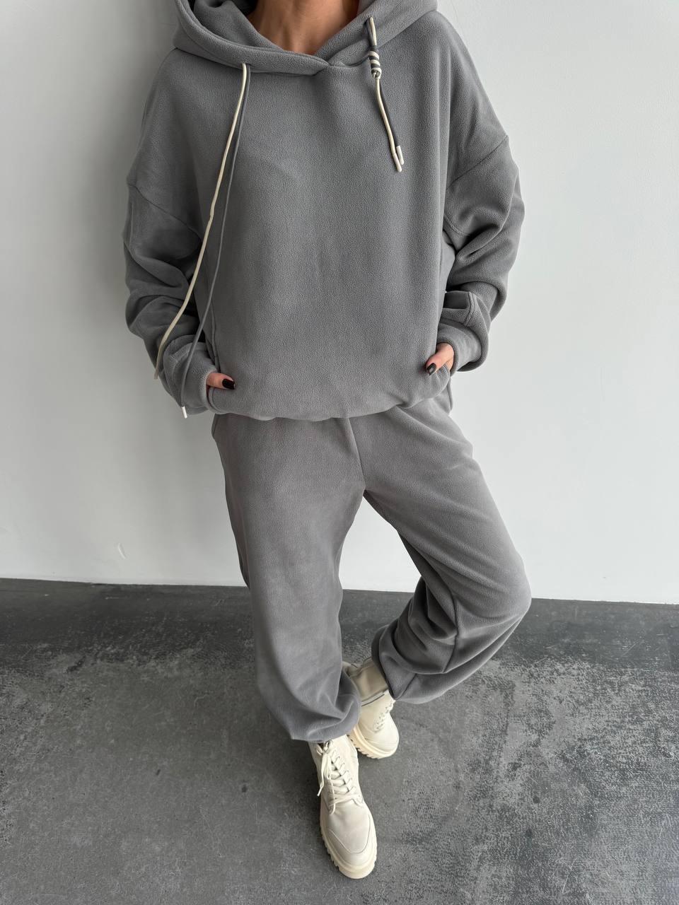 Жіночий костюм у стилі оверсайз із двостороннього флісу дуже теплий, фото 1