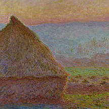 Картина на полотні "Стіжки сіна та вечірнє сонце, Клод Моне, Claude Monet, Grainstacks at Giverny", 41×60см, фото 3