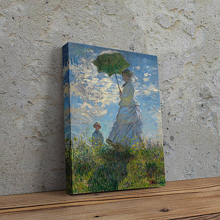 Картина на полотні "Жінка з парасолькою, Клод Моне, Claude Monet, Woman with a Parasol", 60×48см, фото 1
