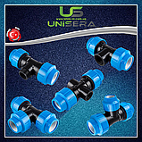 Трійник із зовнішньою різзю 32х1/2"Нх32 для поліетиленових труб компресійне з'єднання PN 16 Unisera (1906), фото 5