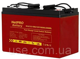 Акумулятор карбон 100 AH, Ah, А‧год, 12 Вольт, В, V, свинцево карбоновий, швидкий заряд, тяга