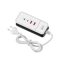 Мережевий зарядний пристрій з 2 usb, 2 type c, 50 Вт