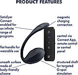 Смарт-віброяйце Satisfyer Ribbed Petal Connect App Black, керування зі смартфона, пульт ДК - SX1221, фото 6