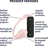 Смарт-віброяйце Satisfyer Ribbed Petal Connect App Rose, керування зі смартфона, пульт ДК - SX1222, фото 6