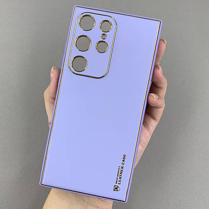 Чохол для Samsung Galaxy S24 Ultra шкіряний матовий чохол на телефон самсунг с24 ультра бузковий u9h, фото 1