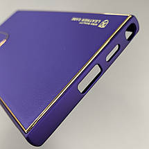 Чохол для Samsung Galaxy S24 Ultra шкіряний матовий чохол на телефон самсунг с24 ультра фіолетовий u9h, фото 5