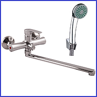 Змішувач для ванної з довгим виливом 35 см одноважільний ZERIX FAB-7 EURO (ZX3054)