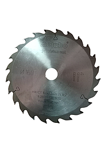 Пиляльний диск по дереву metabo 160x20 мм. 24Z