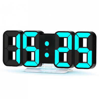 Годинник електронний настільний LOSSO Premium 3D-LUMITIME з LED підсвічуванням чорний