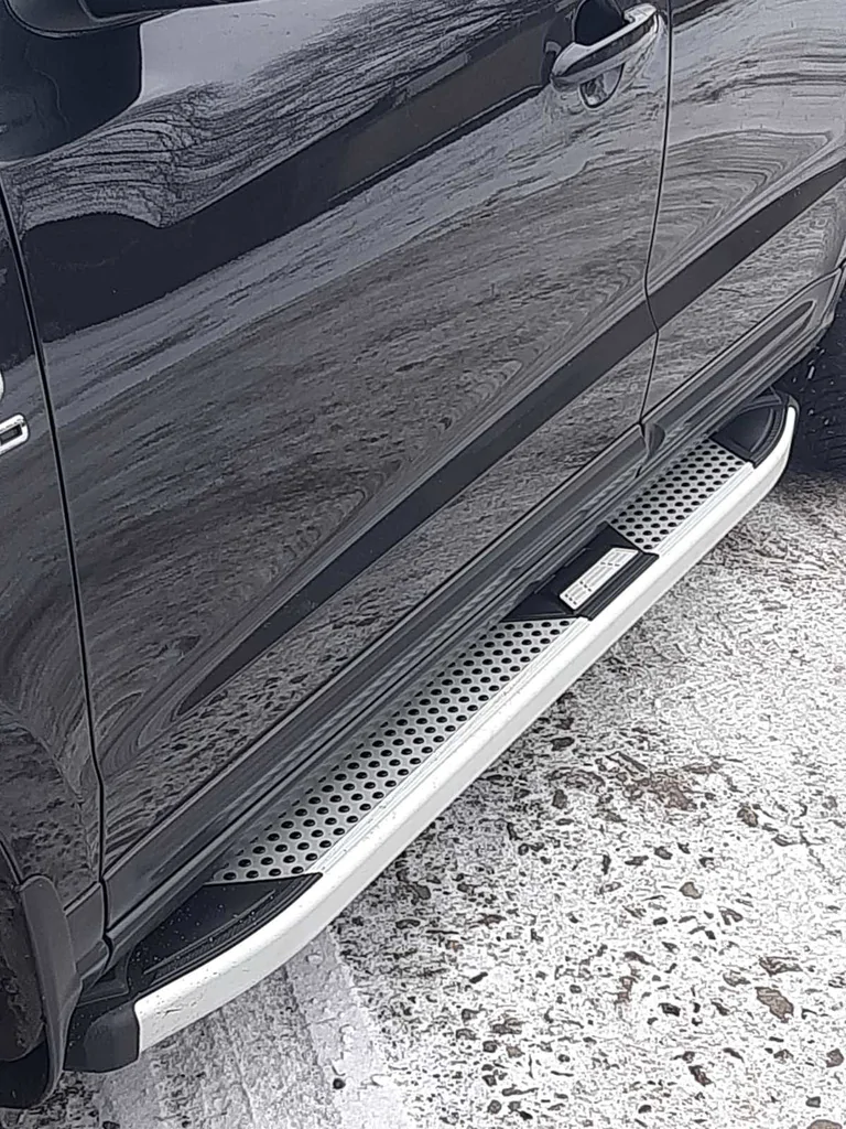 Бічні пороги Mevsim Grey на Hyundai Santa Fe 2006-2012 Пороги майданчика Хюндай Санта Фе 2шт, фото 1