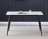 Стіл обідній ALMER 110x70 кераміка білий глянець під мармур, ніжки метал