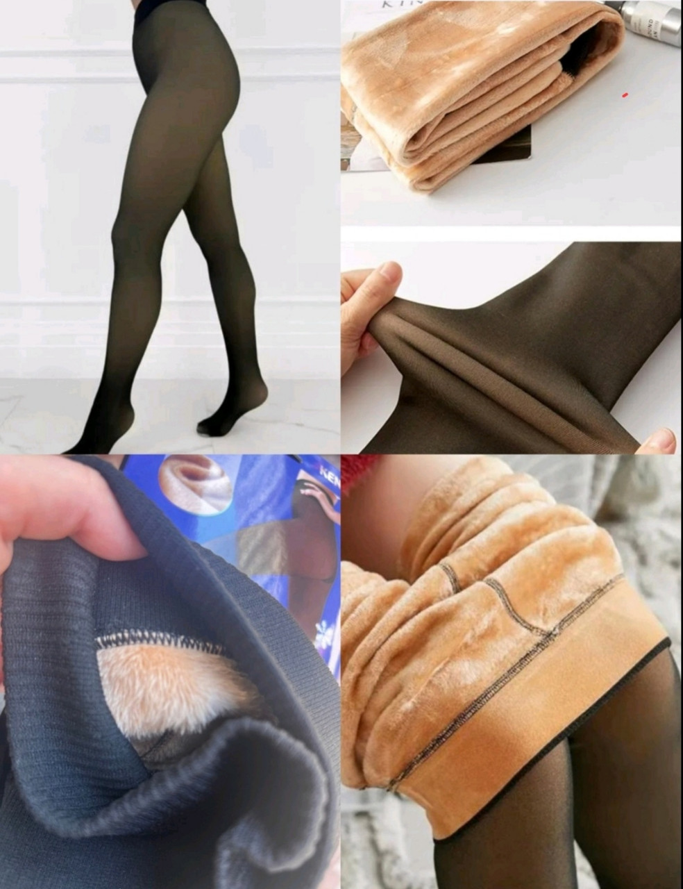 Жіночі теплі колготки на хутрі з ефектом капрону (M-3XL). Зимові термолосини "Друга шкіра" чорні, фото 1