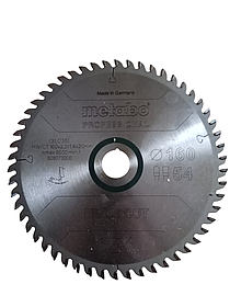 Пиляльний диск по дереву та металу metabo 160x20 мм. 54Z