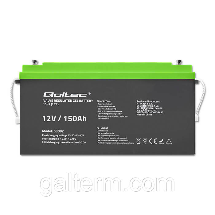 Акумулятор гелевий Qoltec GEL AH 150-12 (12V.150Ah), фото 1