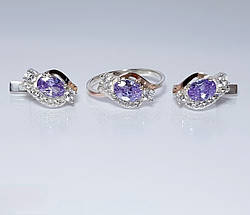 Срібний комплект з золотими накладками