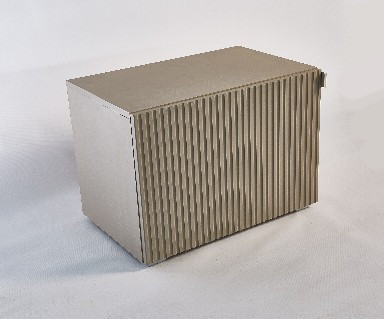 Тумба для взуття з дверцятами Washboard в кольорі сіра глина (400*470*650)