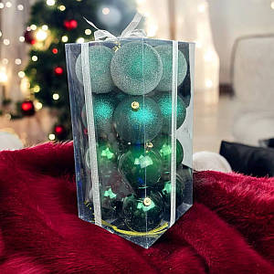 Набір іграшок на ялинку LG-124-1 14678 8 см 16 шт зелений ID 4987060