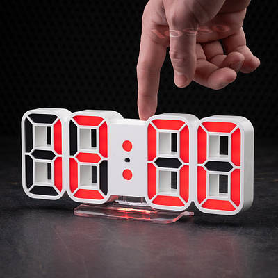 Годинник електронний настільний LOSSO Premium 3D-LUMITIME з LED підсвічуванням білий