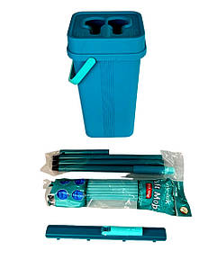 Набір для прибирання: відро на два відділи по 7л, швабра та моп