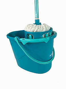 Набір для прибирання: відро на 15л, швабра та моп круглий мотузковий