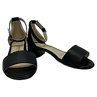 Босоніжки жіночі шкіряні чорного кольору на підборах 3 см  “Style Shoes” 39 розмір, фото 5