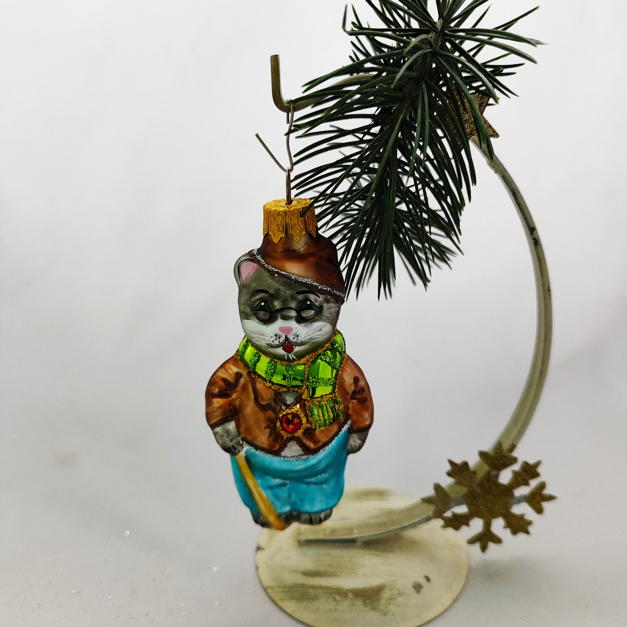 Новорічна іграшка "Кіт в окулярах"