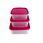 Набір харчових контейнерів пластикових з кришкою Modular на 0,9л, 1,6л та 2,8л, фото 3