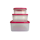 Набір харчових контейнерів пластикових з кришкою Modular на 0,9л, 1,6л та 2,8л, фото 4
