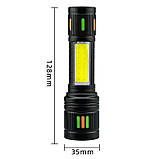Ліхтарик Night Vision fluorescence 623-TG+COB, Li-Ion акум., ЗП Type-C, індикація заряда, zoom, фото 3