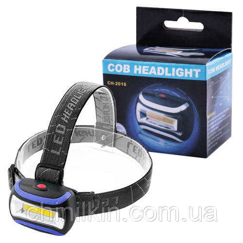 Ліхтарик налобний 2016-COB, 3хAAA, фото 1