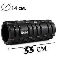 Масажний ролик (роллер) PowerPlay 4025 Massage Roller Чорний (33x14см.), фото 3