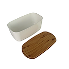 Хлібниця біла з бамбуковою кришкою 23х42х21см, фото 6