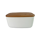 Хлібниця біла з бамбуковою кришкою 23х42х21см, фото 5