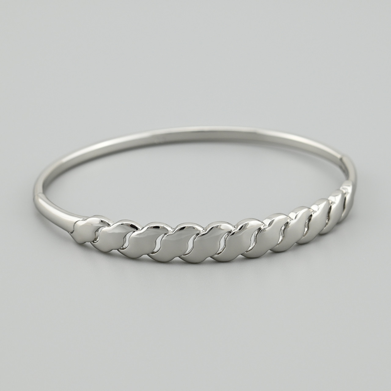 Жорсткий браслет Ідилія 47505 ширина 7.5 мм позолота Біле Золото довжина 15-18, фото 1