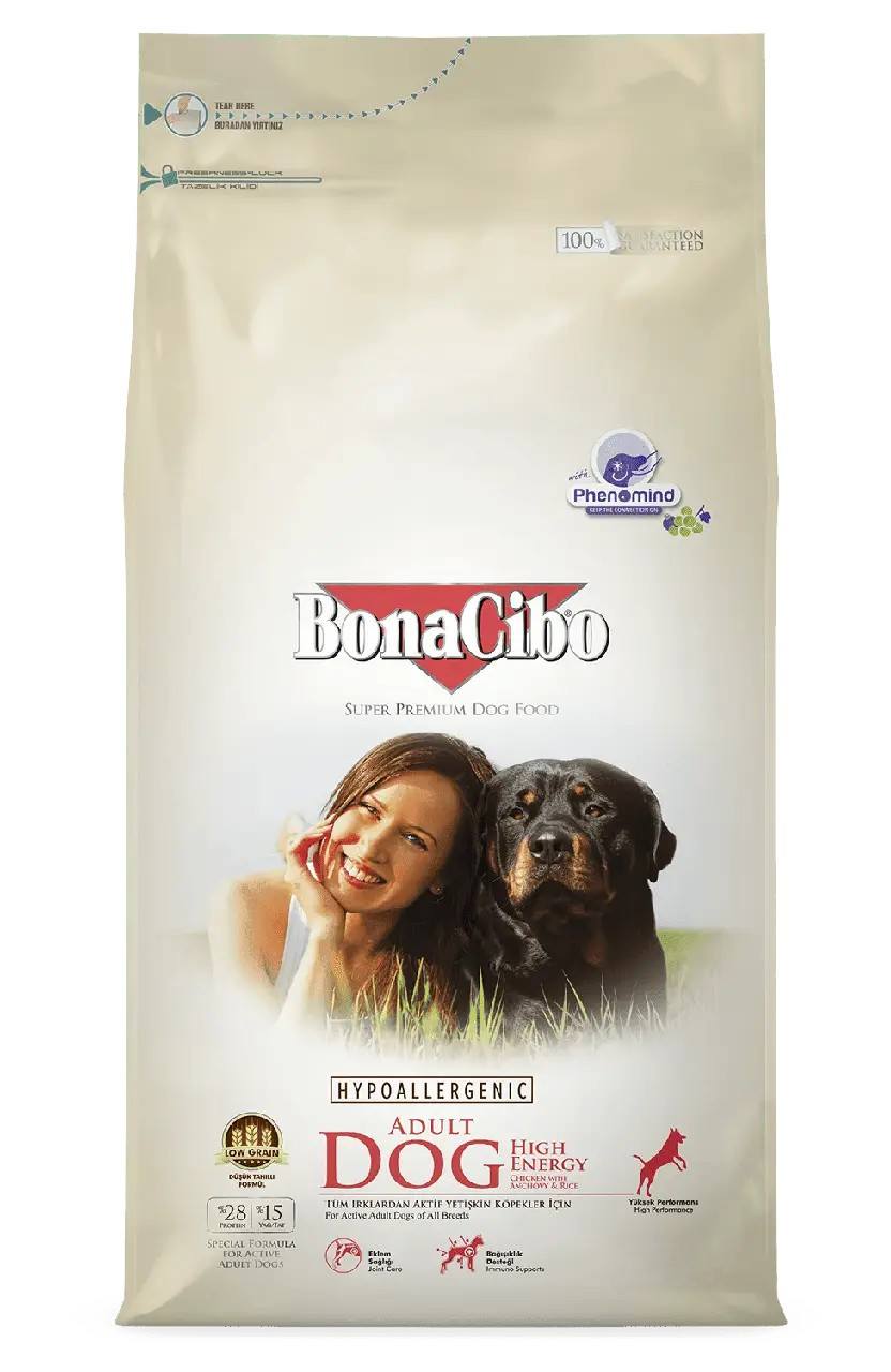 BonaCibo (Бонасибо) Dog Adult High Energy Chicken & Rice сухий корм для активних собак