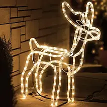 Новорічна світлодіодна фігура з дюралайту Середня Олень 70 см, фото 3