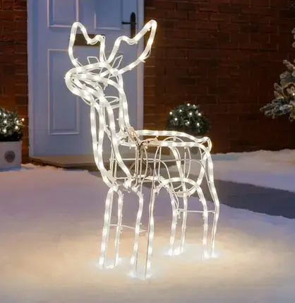 Новорічна світлодіодна фігура з дюралайту Середня Олень 70 см, фото 1