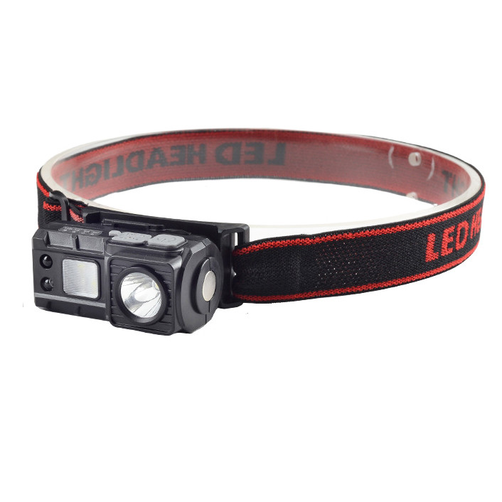 Ліхтар налобний 6541-3030+SMD(WHITE+RED+BLUE), Motion Sensor,  ЗУ Type-C, кліпса, магніт