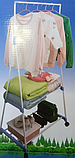 Двоярусна пересувна підлогова вішалка для одягу Clothes Rack Multifunction, фото 7