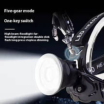 Ліхтар налобний CT021 10+1 ULTRA LED, 3x18650, power bank, ЗУ Type-C, фото 5