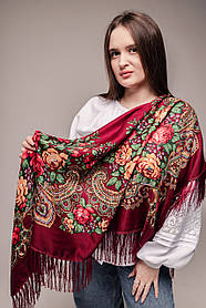 Укаїнська хустка з квітами (1,2м*1,2м.)