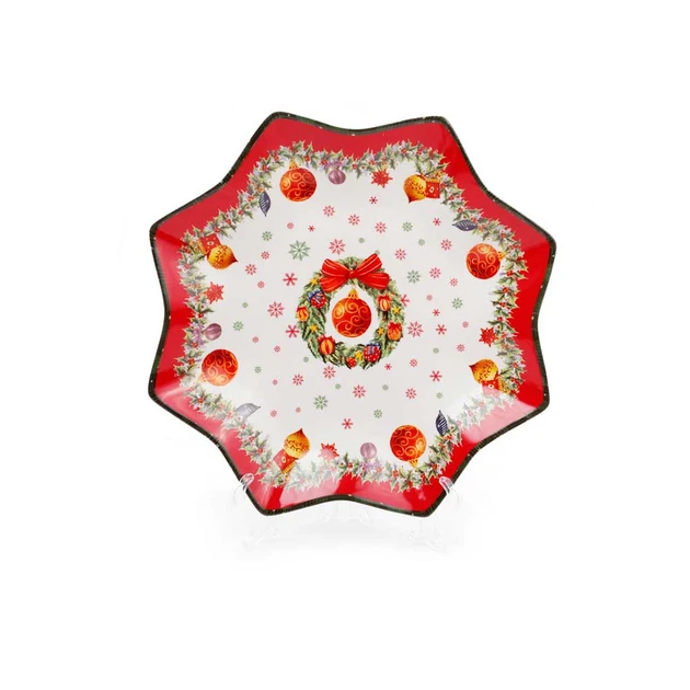 Блюдо фарфорове "Різдвяний орнамент" БД 498-220 30,5см, фото 1