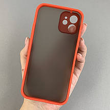 Чохол для Apple iPhone 12 чохол із захистом для камери з кольоровими кнопками на телефон айфон 12 червоний tcb, фото 2