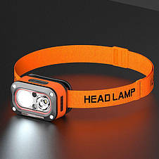 Ліхтар налобний G08-2XPG(white+yellow)+LED(red), Motion Sensor, ЗУ Type-C, фото 4