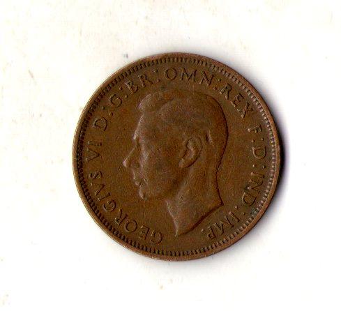Велика Британія Король Георг VI ½ пенні, 1945 рік №2308, фото 1