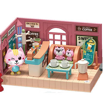 Набір ляльковий Кав'ярня (підсвічування, мелодії, фігурки, аксесуари, меблі) HY 109 A2