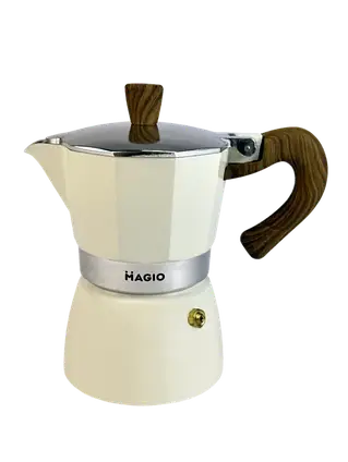 Гейзерна кавоварка Magio алюмінєва 150 мл 3 чашки, ручка з термостійкого пластику